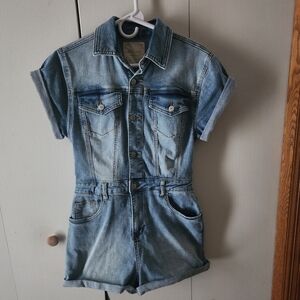 Altar'd State Blue Denim Romper